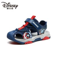 迪士尼童鞋小孩凉鞋男童帅气儿童男孩2021新款防滑学生包头沙滩鞋 深蓝 26