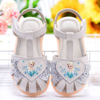 真皮女童凉鞋新款时尚公主鞋女宝宝凉鞋女小学生防滑软底2021新款 白色 B1915米白璀璨 23 码/内长15CM