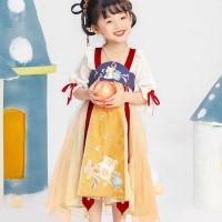 西子问汉服女童唐装儿童礼服襦裙女孩连衣裙古装超仙宝宝春装白雪 白雪 100