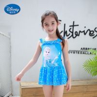 迪士尼女童泳衣女童连体裙冰雪公主白雪公主游泳沙滩泳装 SPQ10061D 130(40-50斤)