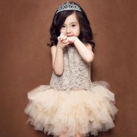 女童夏装儿童装背心裙子宝宝2020夏季新款无袖连衣裙女孩洋气纱裙 917香槟色 100