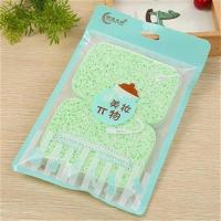 细说光阴3617加厚绿茶洗脸扑洁面扑洗脸海绵两片装买三送盒 绿茶元素不带挂绳 一包两片装