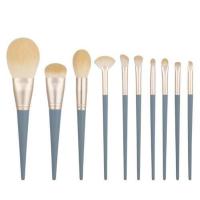 蓝桥10支化妆刷套装专业刷子沧州平价散粉刷眼影刷子超软毛?花漾 蓝桥10支裸刷 人造纤维