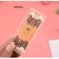 绿素优质眼影棒眼影刷 便携盒装眼部化妆棒海绵棒双头初学者新手 绿素眼影棒-6支(盒装)