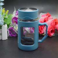 玻璃水杯女可爱双层玻璃水杯水杯家用大容量水杯水杯男学生韩版 350毫升6801蓝色带茶网