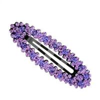 水钻BB夹子边夹韩国ins发夹碎发夹顶夹女侧边夹刘海夹发卡一字夹 椭圆紫罗兰