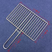 烧烤夹子烤鱼夹子不锈钢加粗家用专业商用大号烧烤网不锈钢不粘 28厘米*17.5厘米(未抛光款)