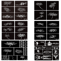 纹身贴半永久纹身模板图案大图玫瑰花彼岸花纹绣纹身镂空模版图册 单独模版 纹身模板C35