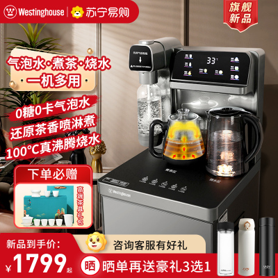 美国西屋(Westinghouse)茶吧机饮水机家用自制苏打水全自动下置式智能双出水气泡水机WTH-T3105温热款