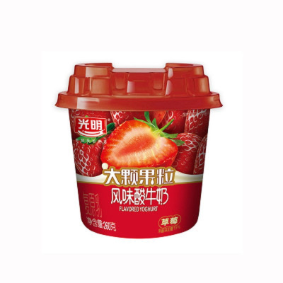 光明草莓果粒酸奶260g
