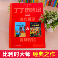 正版丁丁历险记大开本漫画书全新双册装月球探险奔向月球绘本故事书连环画小学生一二年级课外书年级中国少年儿童出版社比利时