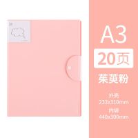 A3试卷收纳袋莫兰迪色文件袋资料册插页袋多层学生用小学初中高中 茱萸粉-20页 1本(关注店铺送1支黑笔)