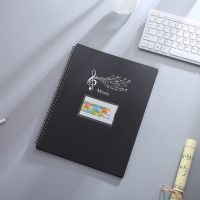 新款A4可修改不反光曲谱乐谱夹钢琴谱夹文件夹学生乐团资料册活页 烫银黑色20张(可放40页A4纸)