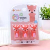 恐龙铅笔笔帽软硅胶小学生可爱卡通铅笔套软胶铅笔盖保护套小 3097小狐狸软笔帽3版