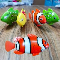 发光电动会游泳的玩具鱼电子小鱼儿童洗澡戏水智能摇摆动宠物礼物 升级版小丑鱼(带电子)颜色随机 1只装