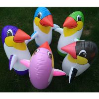 新款大号充气不倒翁玩具加厚充气沙袋儿童益智拳击玩具 加厚70cm企鹅(绿) 无赠品