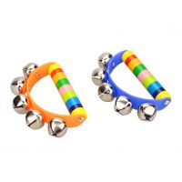 新生婴儿沙锤摇铃早教益智手铃宝宝抓握训练玩具0-6-8-12个月幼儿 两个握铃 颜色图案随机