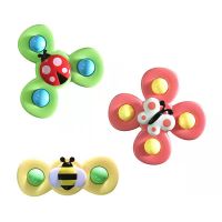 喂饭神器幼儿牙咬吸盘玩具转转乐儿童餐桌婴儿玩具 甲虫+昆虫+花朵转转乐三件套