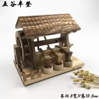 木质玩具车模型摆件儿童益智木头车卡车挖掘机音乐盒生日礼物 纺织车