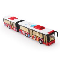 语音双节公交车公共汽车巴士开门合金公交车模型玩具车 红色
