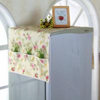 冰箱防尘罩单开门对双开门冰箱罩盖布巾田园洗衣机罩盖巾海尔 花色4(色丁布料薄) 单开门