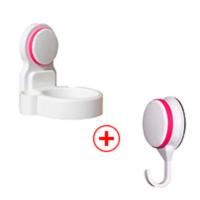 免钉浴室吹风机架置物架壁挂式吹风机架强力吸盘免打孔电吹风架子 白色吹风机架(送单个价值9元挂钩)