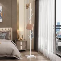 欧式轻奢衣帽架大理石落地挂衣架卧室衣架客厅铁艺简易立式挂包架 树杈款白色[十字底座]