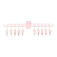 多功能防滑粘挂式衣架晒袜子夹子家用袜子架儿童防风内衣架晾衣架 北欧粉[一个装]