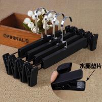 防滑塑料衣架裤夹 裤架裤夹子 裙夹内衣架衣挂家用服装店衣架批发 p-14黑裤架.带水晶垫片 1只装