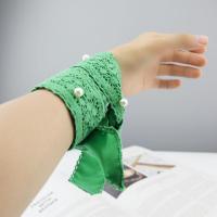 泡沫之夏张雪迎尹夏沫同款绿色蕾丝发带蝴蝶结宽发饰女发圈 发带款