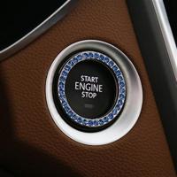 三菱劲炫ASX 欧蓝德汽车内饰改装饰用品 钥匙启动点火圈夜光贴 一键启动蓝钻