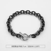 2021新款钛钢ins不掉色闺蜜手链男潮流个性酷手饰学生情侣手链女 链长17cm 1条装