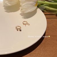 早春星星耳圈设计感小众耳环2021年新款潮耳饰女气质高级耳扣耳钉 新款星星耳扣-925银针