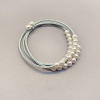 6条装珍珠成人基础款橡皮筋多结实丸子头发套头绳扎马尾简洁发圈 简洁发圈六条装(图片色)浅绿色