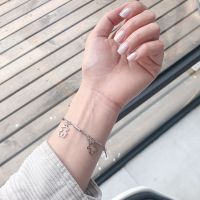 小熊手链手镯可咸可甜土酷蹦迪软妹酷潮女孩可爱ins钛钢镂空手环 小熊手链