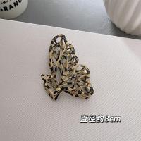 豹纹后脑勺大号抓夹韩国优雅气质发夹发卡发抓鲨鱼头发夹子头饰女 中号-豹纹蝴蝶