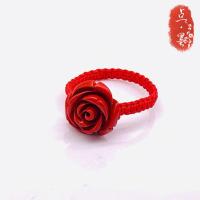 [福利大放送] 天然朱砂 玫瑰花情侣 戒指 爱情花 热恋 情侣饰品 红