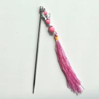 儿童发簪古代公主发饰头饰女童宝宝古装宫廷步摇流苏夏 红色 一支