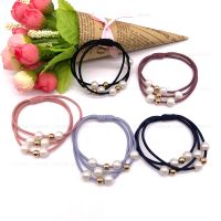 头绳发圈韩版可爱皮套头花发绳胶圈成人绑扎头发橡皮筋头饰品发饰 气质百搭发圈5个装 混色