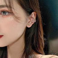 韩式小众设计高级感轻奢蛇形微镶锆石耳钉耳骨夹一体式耳环耳夹女 左耳单只