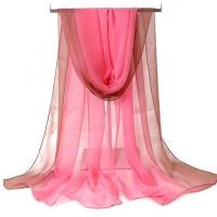 [买三送一]夏季防晒丝巾女薄款渐变色丝巾百搭丝巾多色韩版围巾 卡其西瓜红 160