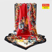 春秋季杭州丝巾韩版90cm大方巾仿真丝围巾女防晒纱巾披肩百搭头巾 M10 店铺