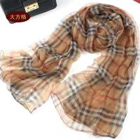 杭州丝绸真丝印花丝巾桑蚕丝韩版秋冬百搭围巾女纱巾长款花色披肩 大方格