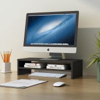 电脑显示器屏增高架办公桌面收纳架 整理底座置物架 静谧黑