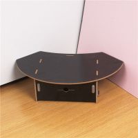 90度转角电脑增高架三角书房办公桌面护颈收纳木制显示器抬高底座 1611黑色