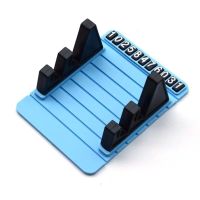 车载卡通梯形防滑垫多功能手机支架带临时号码停车牌汽车装饰用品 蓝色停车卡