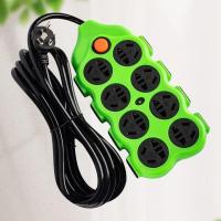 多功能家用56孔防爆多孔带开关大孔一体成型插座带线无线接线面板[7月10日发完] 苹果绿插座56孔 一个装(不带线)