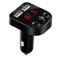 [无损音质]车载mp3播放器手机蓝牙音乐接收安卓苹果汽车充电器 黑色-蓝牙5.0