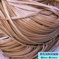 塑料藤条编织PE/pvc圆扁片藤吊篮修补材料椅子茶几收纳筐编织材料 黄色浅条纹扁藤