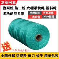耐磨尼龙绳大棚吊秧绳聚乙烯线渔网线施工线拉绳织网编织绳塑料线 2mm果绿色一整轴100米